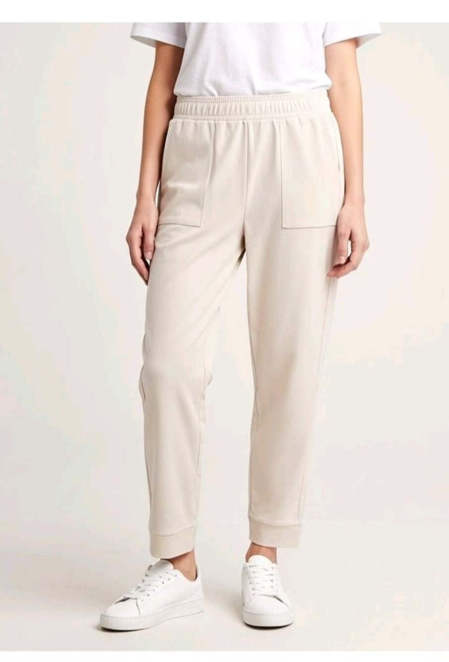 Anatomie Women's Joggers sz Medium Beige Stretch Slash Pockets Ankle Bone ,DW